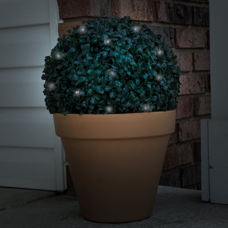 Pure Garden Solar LED Faux Boxwood Topiary Ball, 2PK 50-1282